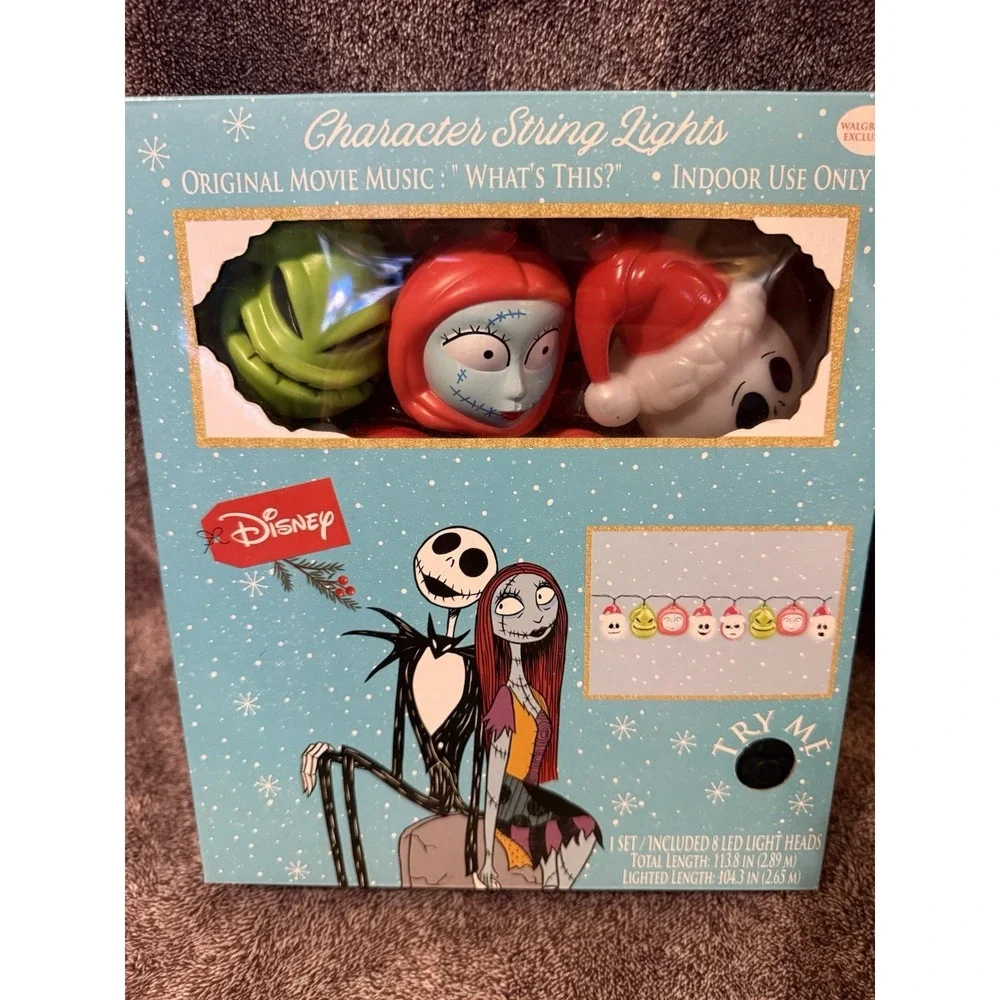 Tim Burton Disney NIGHTMARE BEFORE CHRISTMAS CHARACTER LED MUSICAL STRING LIGHTS